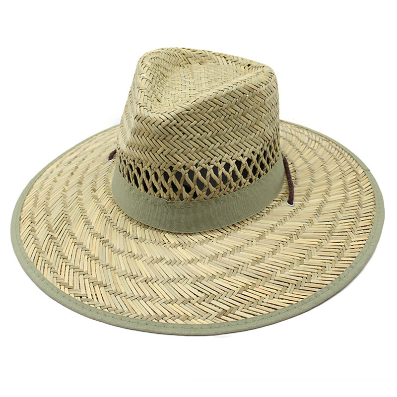 100% Hollow Straw Panama Sun Hat para sa Pangingisda