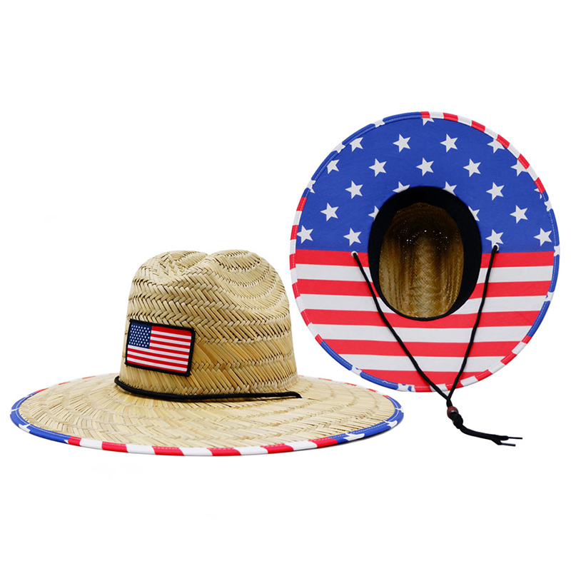 American Flag Straw Hat