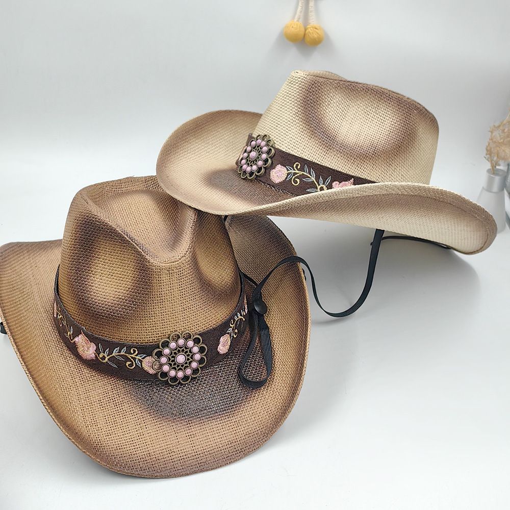 China Factory Straw Cowboy Hat Para sa Babae