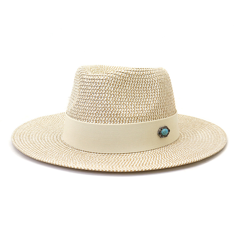 Custom na Badge Fedora Straw Hat