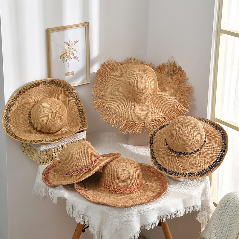 De-kalidad na Raffia Foldable Sun Straw Hat