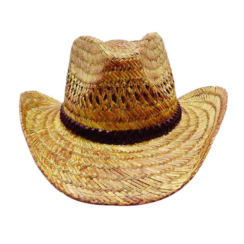 Hollow Straw Mens Cowboy Hat