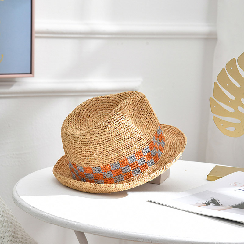 Raffia Straw Gantsilyo Fedora Straw Hat