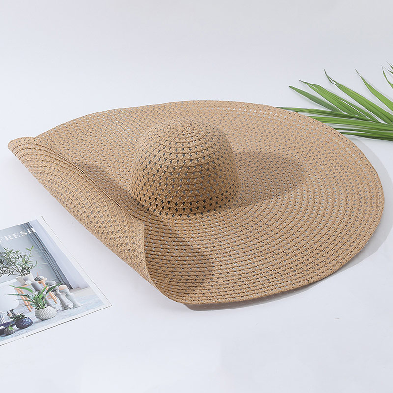 Roll Up Extra Large Brim Straw Hat para sa mga Babae