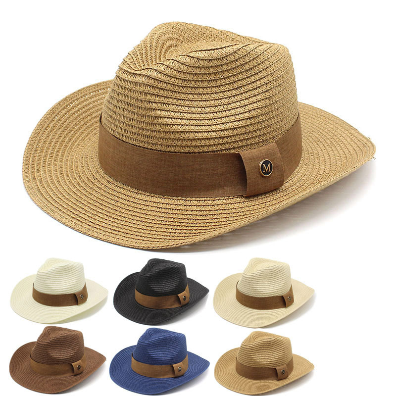 Straw Braid Summer Beach Cow Boy Hat