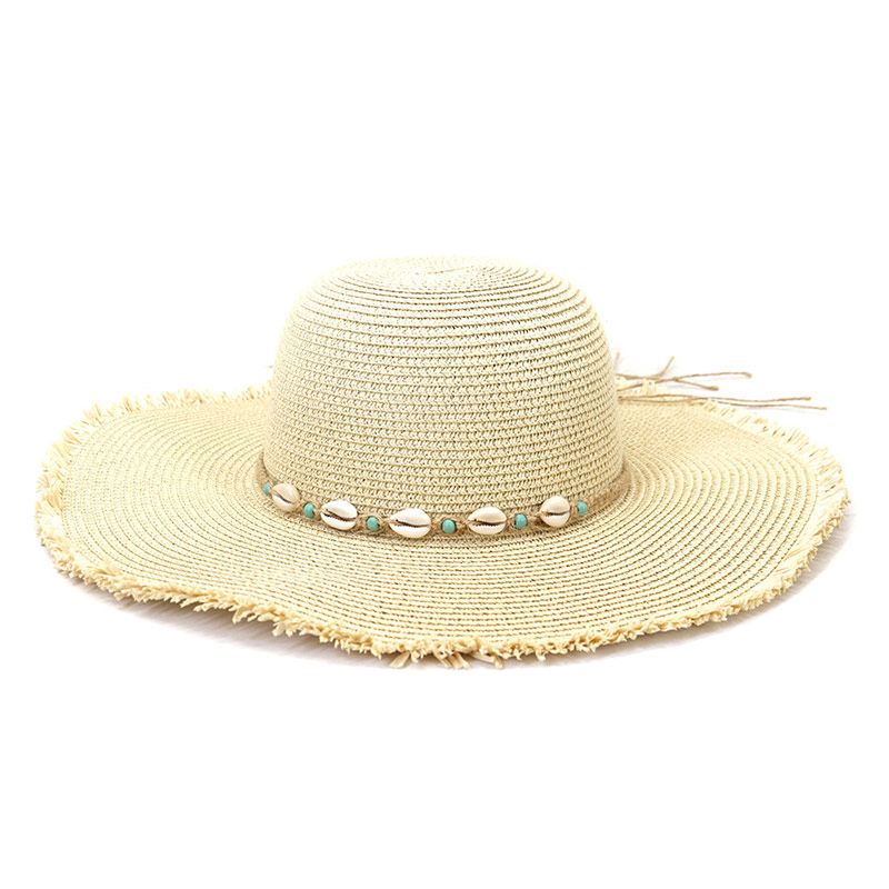 Naka-istilong Shell Band Beach Lady Floppy Sombrero